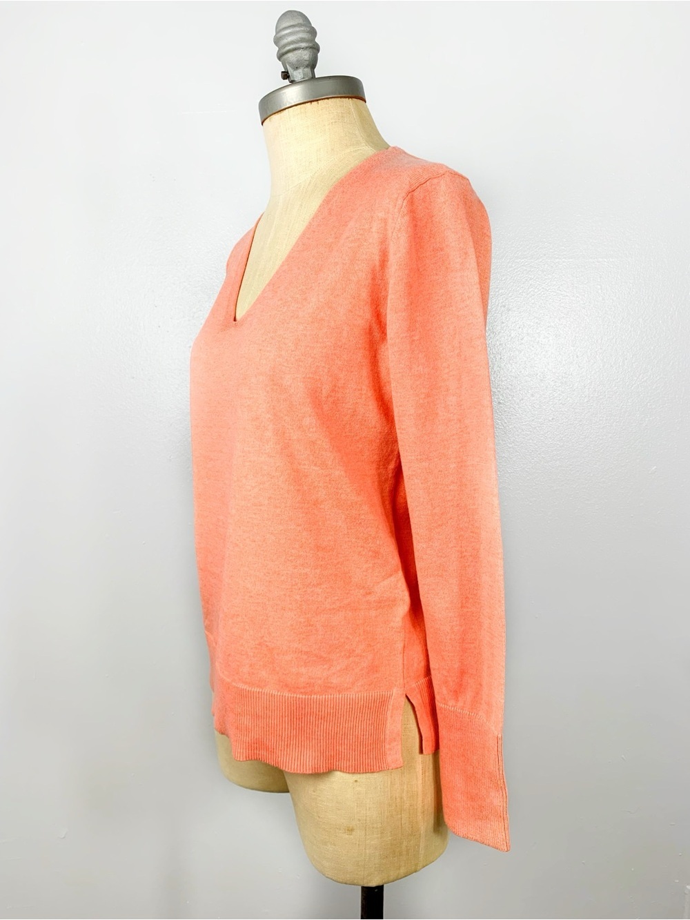 Ralph Lauren Coral V Neck Sweater 100% Cotton NWOT Lightweight Preppy Pullover - Picture 8 of 13